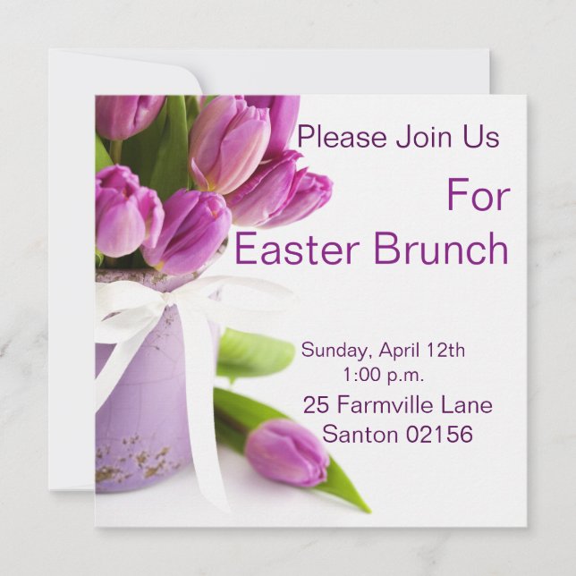 easter brunch square 5.25" x 5.25" Invitations (Front)