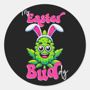 Easter Bud Funny Weed Smoking Flower Day  Classic Round Sticker