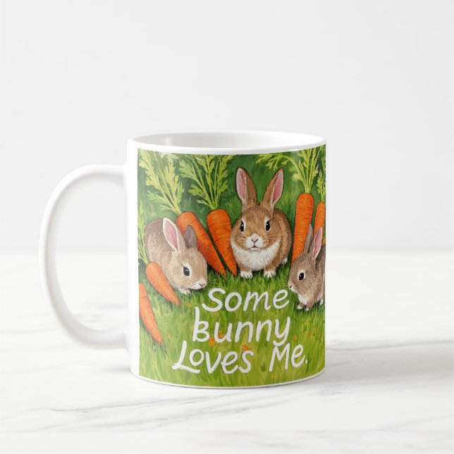 Easter Bunnies and Carrots  Coffee Mug (Left)