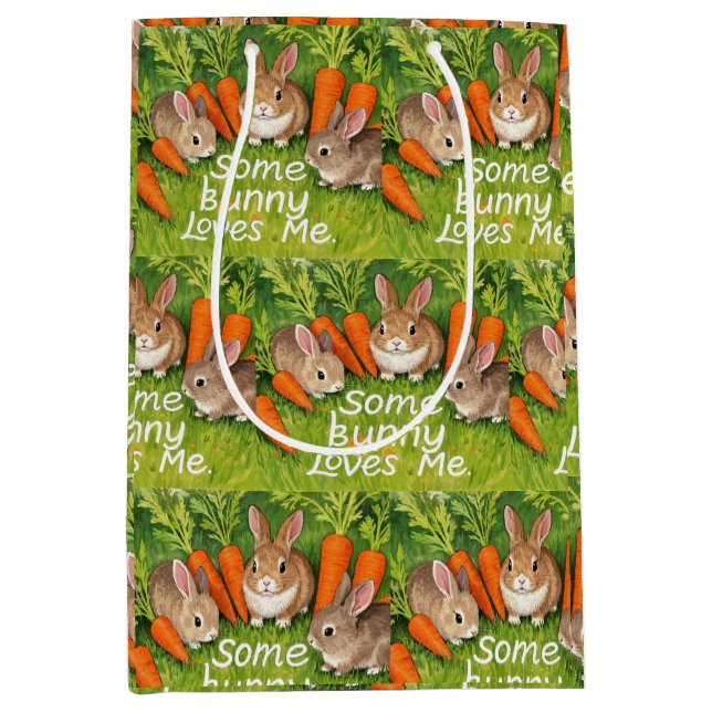 Easter Bunnies and Carrots  Medium Gift Bag (Front)