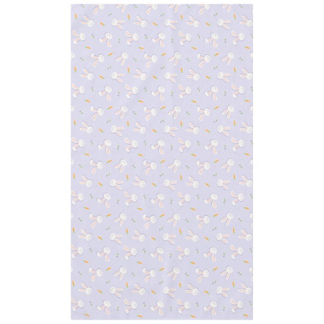 Easter Bunnies and Carrots Spring Lavender Tablecloth (Front)