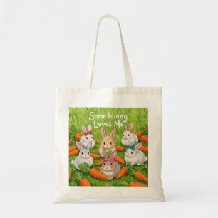 Easter Bunnies and Carrots Tote Bag