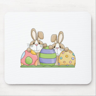 easter bunnies and eggs mouse pad