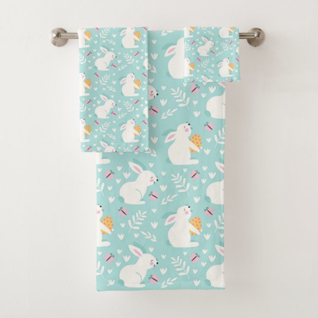 Easter Bunnies Bath Towel Set (Insitu)