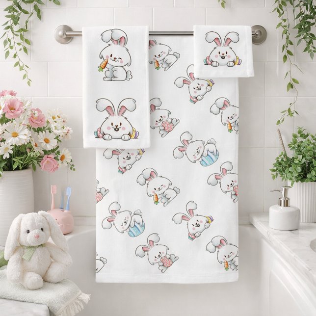 Easter Bunnies Bath Towel Set (Creator Uploaded)