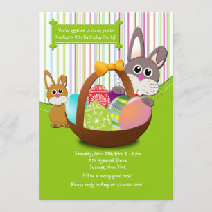 Easter Bunnies Birthday Party Invitation