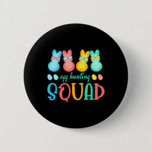 Easter Bunnies Egg Hunting Squad Girls Boys Happy  6 Cm Round Badge