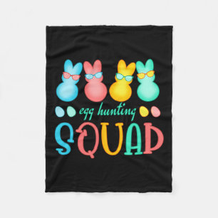 Easter Bunnies Egg Hunting Squad Girls Boys Happy Fleece Blanket