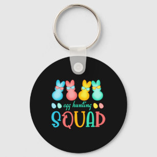 Easter Bunnies Egg Hunting Squad Girls Boys Happy  Key Ring