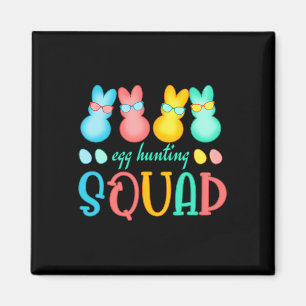Easter Bunnies Egg Hunting Squad Girls Boys Happy Magnet