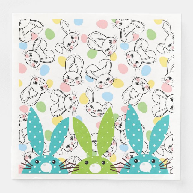 Easter Bunnies Napkin (Front)