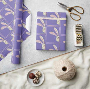 Easter Bunnies on Purple Wrapping Paper