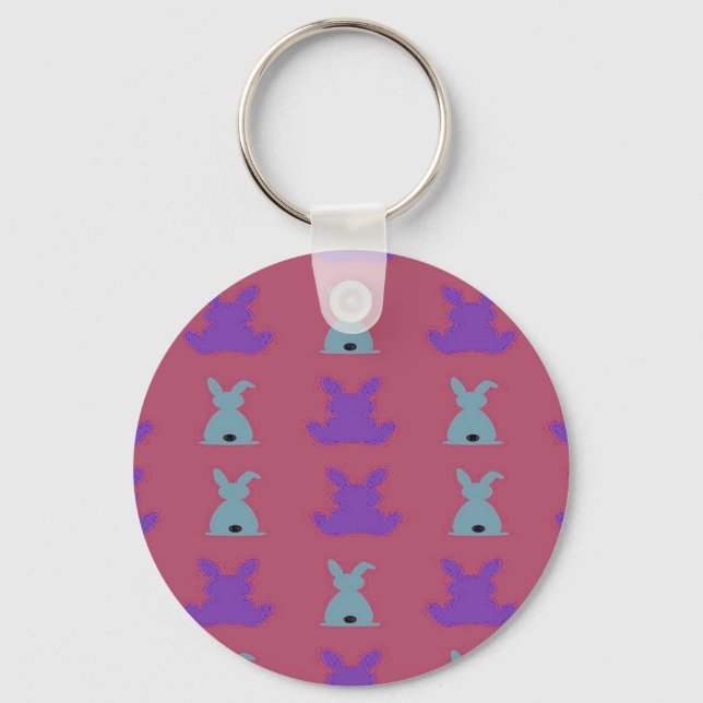 easter bunnies pattern key ring (Front)