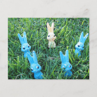 Easter bunnies postcard