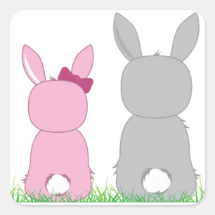 Easter Bunnies Square Sticker
