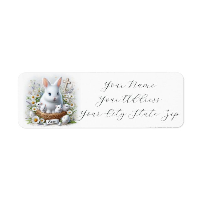 Easter Bunnies, Wildflowers and a Cross (Front)