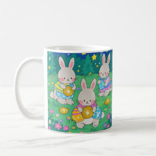 Easter Bunnies with Easter Eggs Coffee Mug