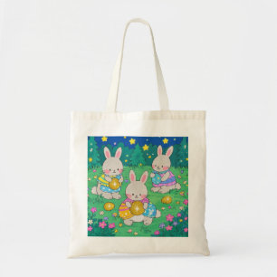 Easter Bunnies with Easter Eggs Tote Bag