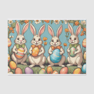 Easter Bunnies with Painted Eggs Tissue Paper