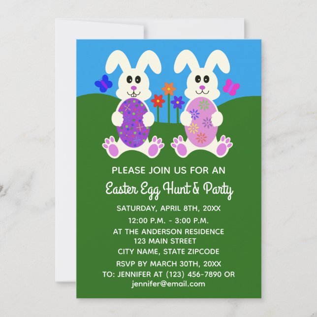 Easter Bunny #4-2 Invitation Card (Front)