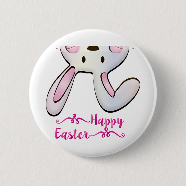 Easter bunny ! 6 cm round badge (Front)