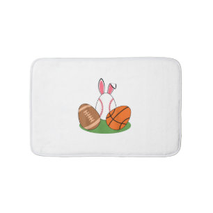 Easter Bunny American Football Sports Men Boys Kid Bath Mat