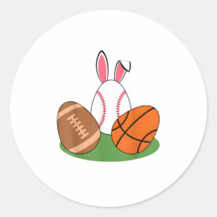 Easter Bunny American Football Sports Men Boys Kid Classic Round Sticker