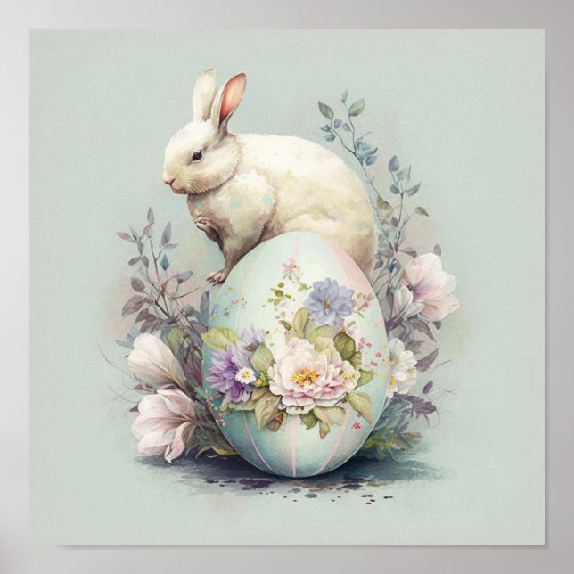 Easter Bunny amongst Blooms  Poster (Front)