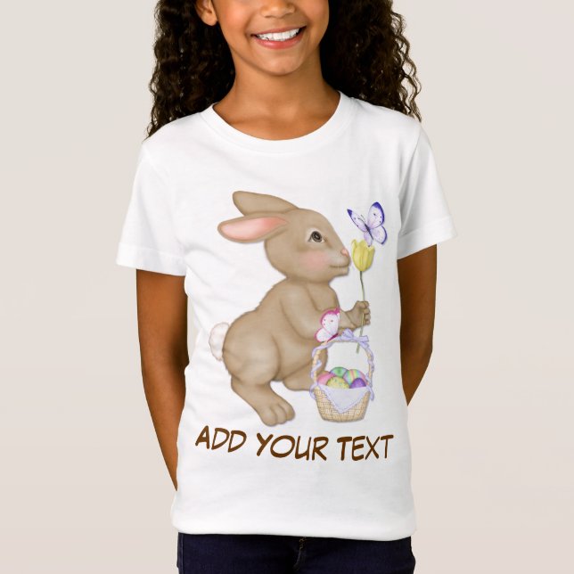 Easter Bunny and Basket T-Shirt (Front)