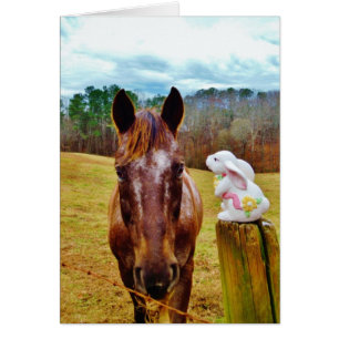 Easter Bunny and Brown horse