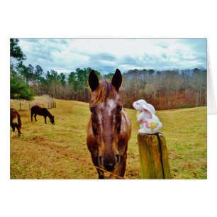 Easter Bunny and Brown horse