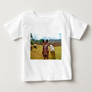 Easter Bunny and Brown horse Baby T-Shirt