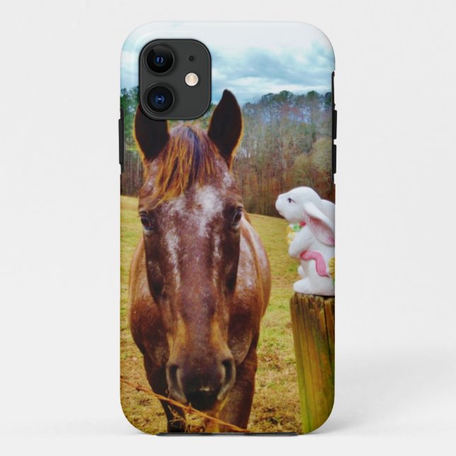 Easter Bunny and Brown horse Case-Mate iPhone Case (Back)