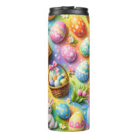 Easter bunny and colorful egg pattern