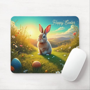 Easter Bunny and Colourful Eggs in Spring Magic Mouse Pad