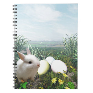 Easter Bunny and Easter Eggs Spiral Notebook