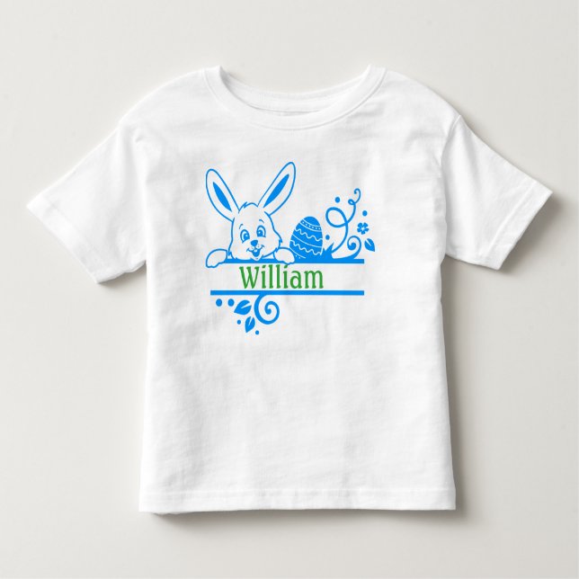 Easter Bunny and Egg Personalised Toddler T-Shirt (Front)