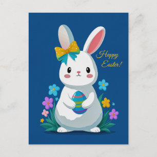 Easter Bunny and Egg Postcard