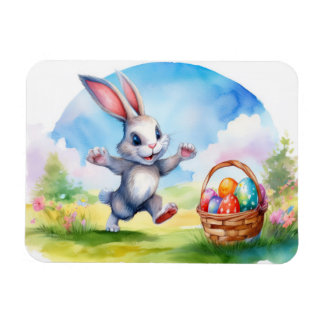 Easter Bunny and Eggs Basket Magnet