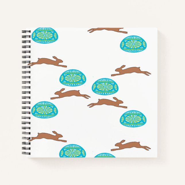 easter bunny and eggs on white notebook (Front)