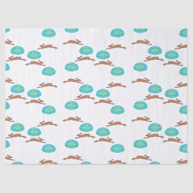 easter bunny and eggs on white tissue paper (Front)