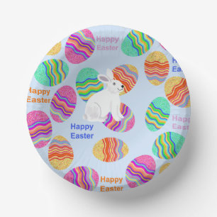 Easter Bunny and eggs Paper Plate