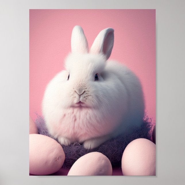 Easter Bunny and Eggs Poster (Front)