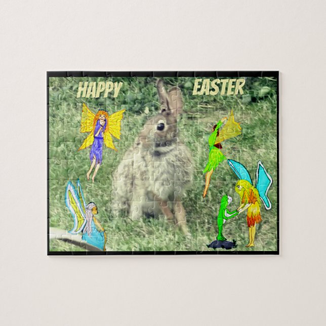 EASTER BUNNY AND FAIRIES  JIGSAW PUZZLE (Horizontal)