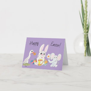 Easter Bunny and Friends Holiday Card