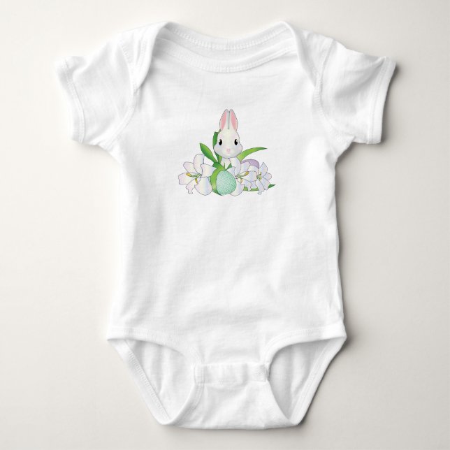 Easter Bunny and lilies Baby Bodysuit (Front)