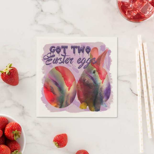 Easter Bunny And Painted Egg Napkin (Insitu)