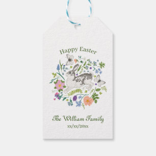 Easter Bunny and Spring Flowers Gift Tags