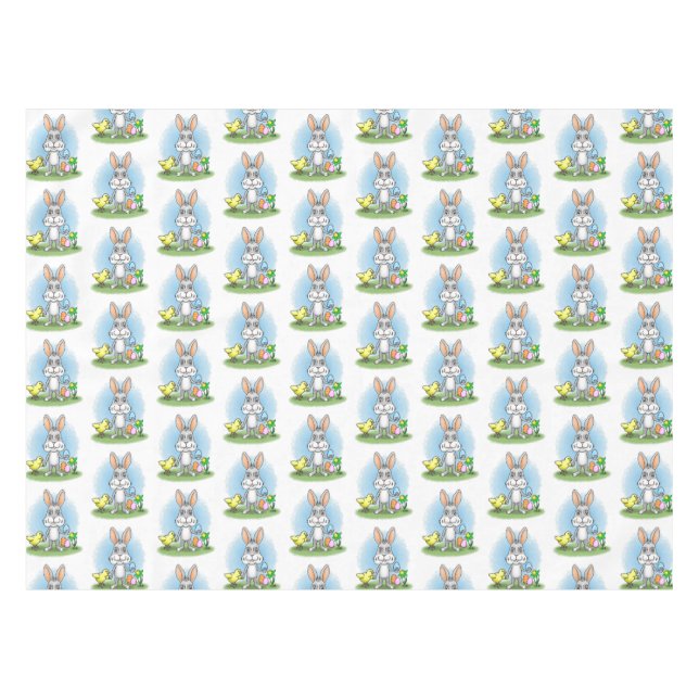 Easter Bunny and the colourful Easter eggs Tablecloth (Front (Horizontal))