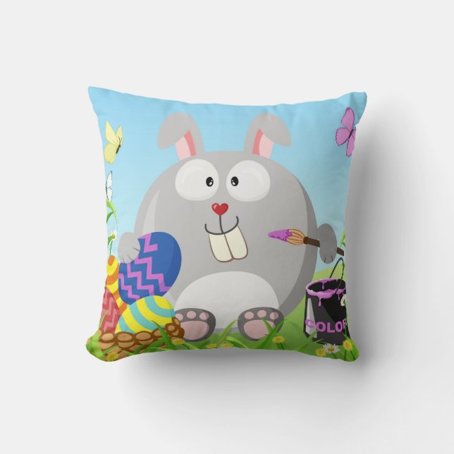 Easter bunny April Cushion (Front)